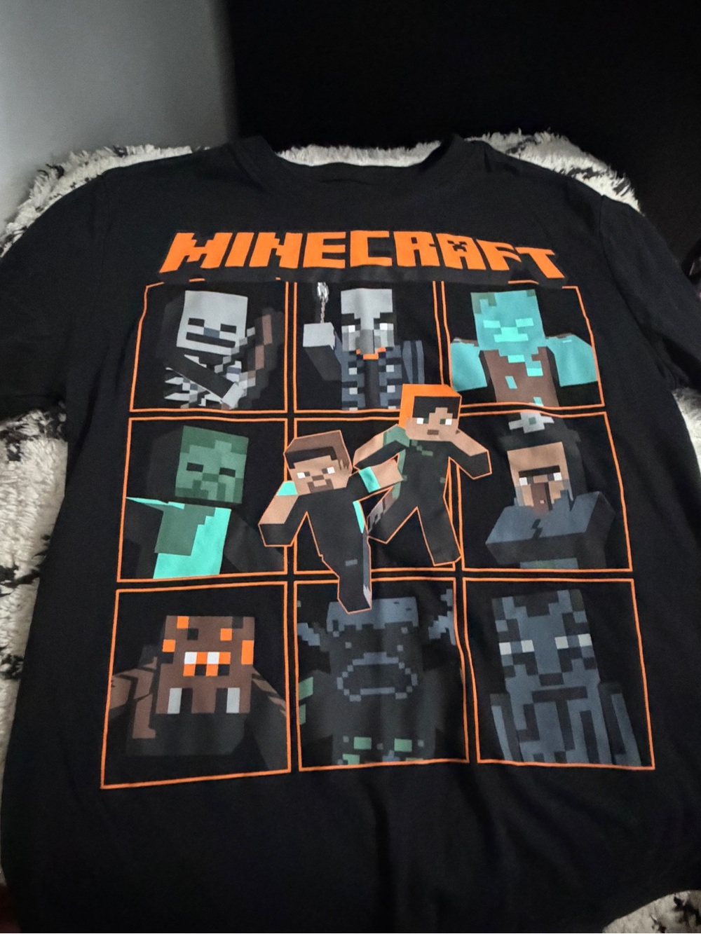 🎮 NWT Minecraft Graphic T-Shirt – Boys XS Halloween Skeleton Zombie Creeper